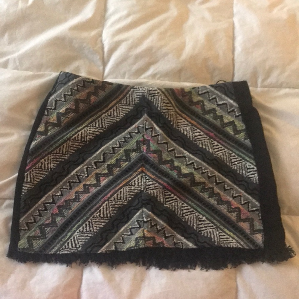 Cute colorful mini skirt with fringe